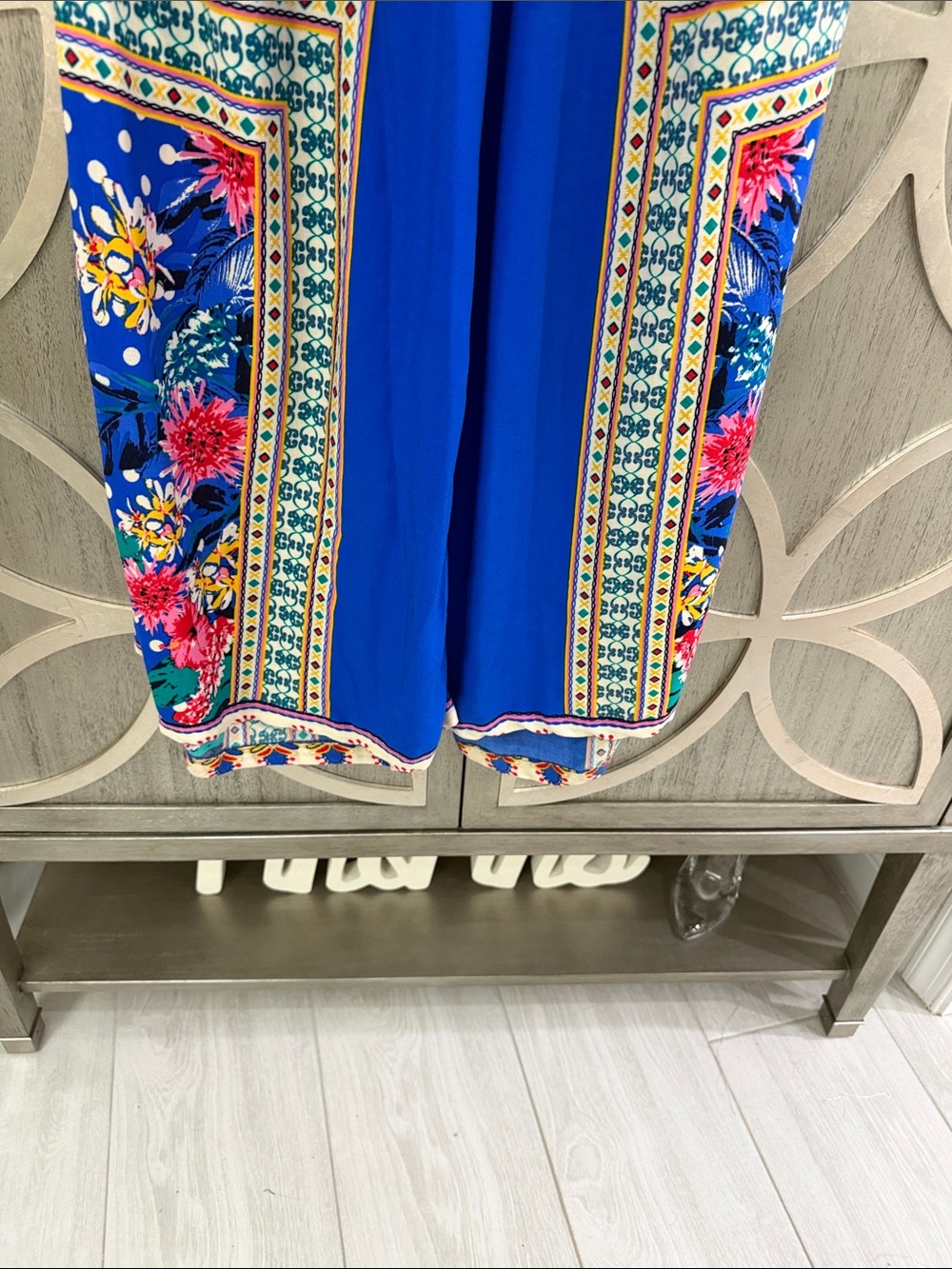 Flying Tomato Royal Blue Floral Border Palazzo pants - Picture 5 of 5